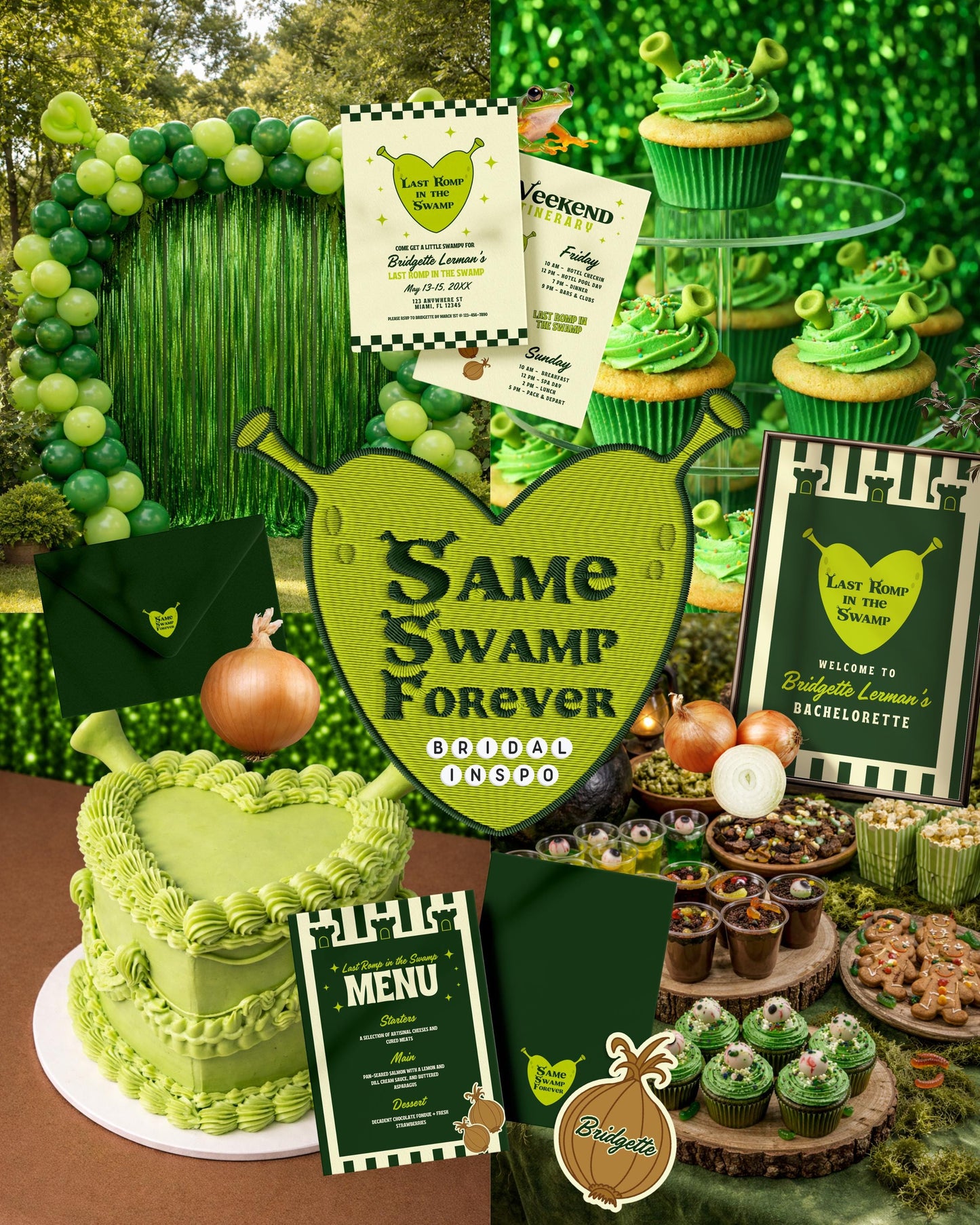 Same Swamp Forever Bachelorette Invitation Template Editable Last Romp in the Swamp Bachelorette Invite Funny Ogre Bachelorette Itinerary