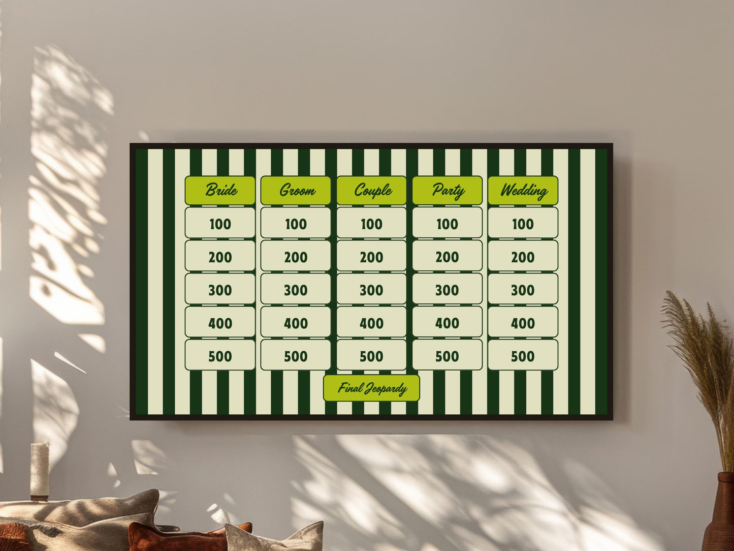 Last Romp in the Swamp Bachelorette Jeopardy Template Editable Same Swamp Forever Jeopardy Game Funny Ogre Bridal Shower Games Party Games