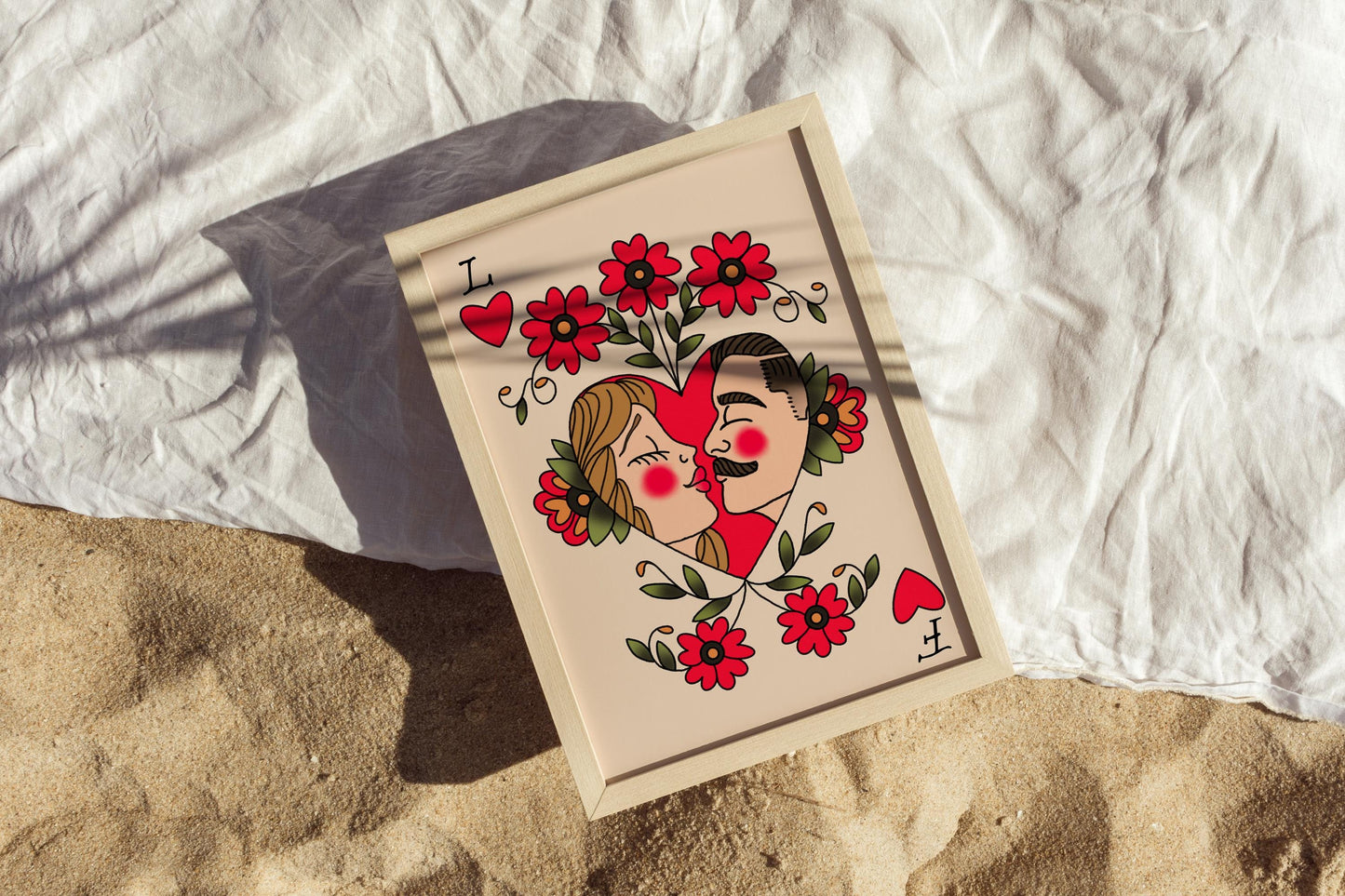 Custom Traditional Tattoo Couple Portrait Alternative Wedding Invitation Traditional Tattoo Illustration Custom Old School Tattoo Drawing