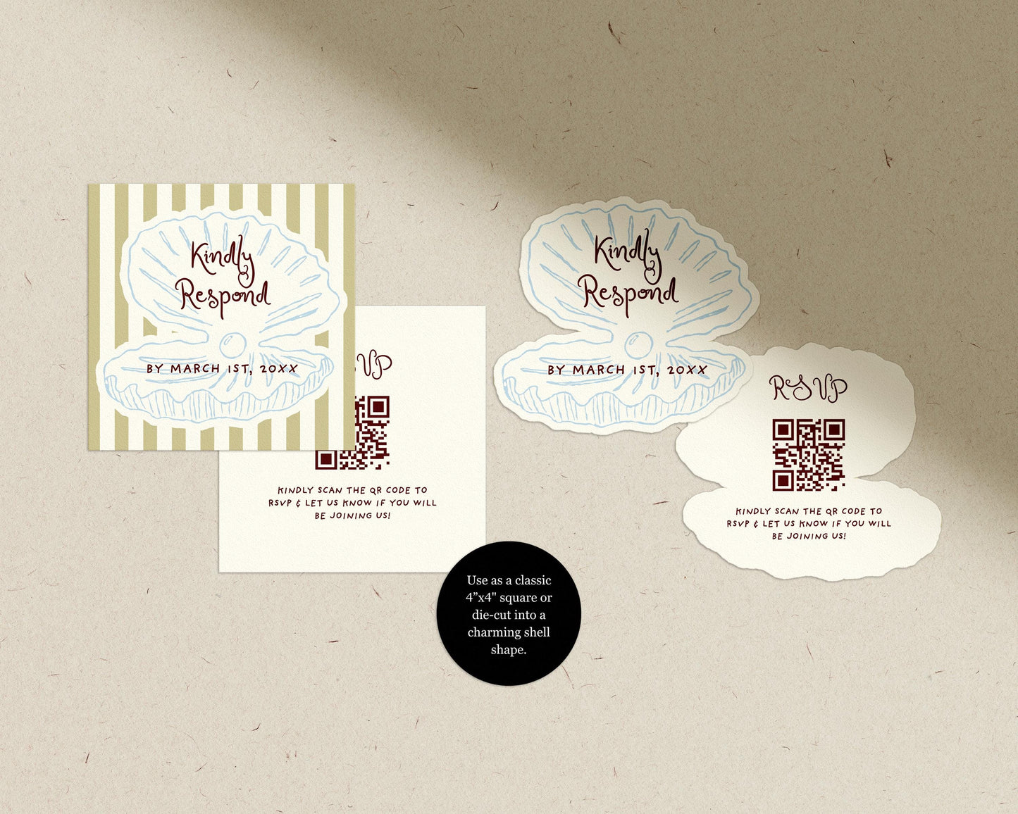 Coastal Wedding Bundle Templates Editable Seaside Wedding Invite Hand Drawn Beach Wedding Invitation Suite Whimsical Wedding Invite Colorful
