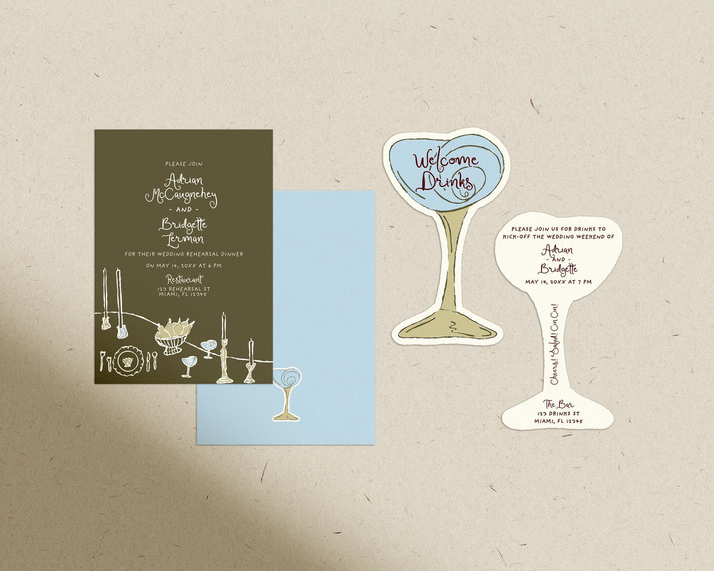 Coastal Wedding Bundle Templates Editable Seaside Wedding Invite Hand Drawn Beach Wedding Invitation Suite Whimsical Wedding Invite Colorful