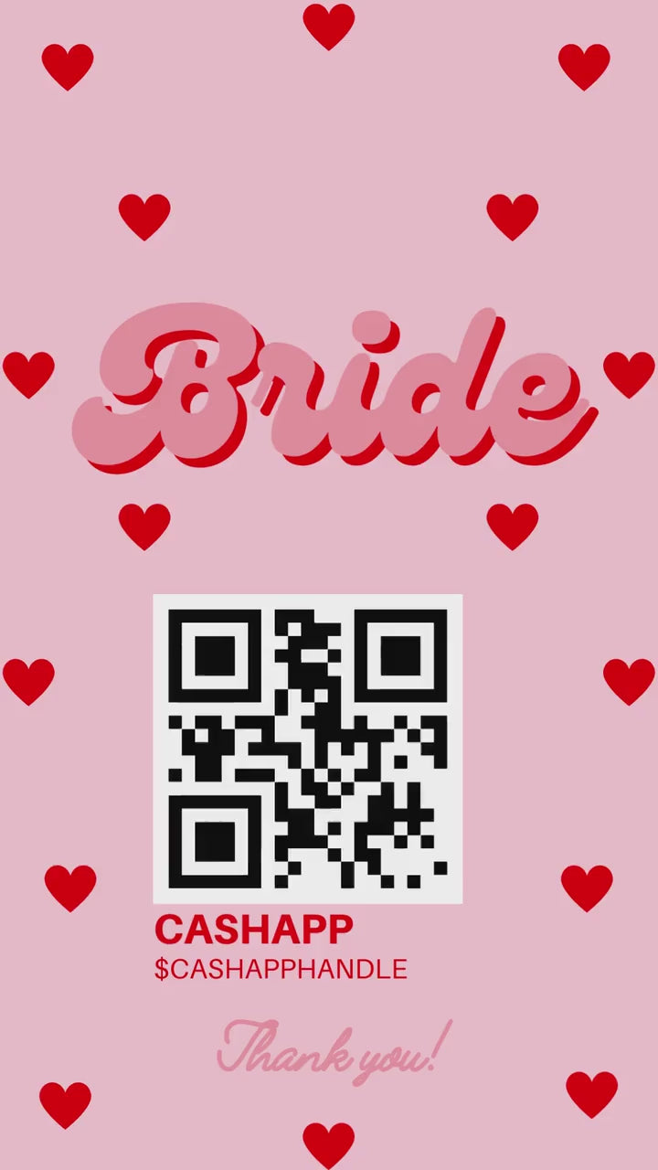 Buy the Bride a Drink Instagram Story Template Retro Bachelorette Venmo Story Cash App Story QR Code Custom Party QR Code