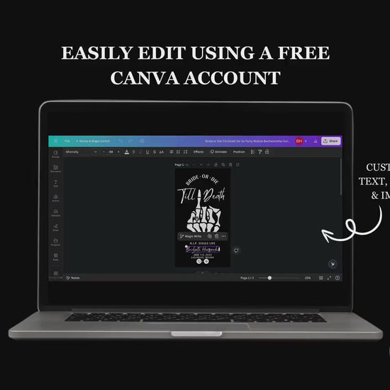 Bride or Die Bachelorette Itinerary Template Punk Gothic Bachelorette Invitation Itinerary Mobile Invitation Editable Template Til Death