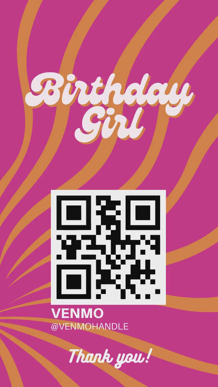 Buy the Birthday Girl a Drink Story Template Birthday Venmo Story Cash App Story QR Code Custom Party QR Code Retro Birthday Party Drink