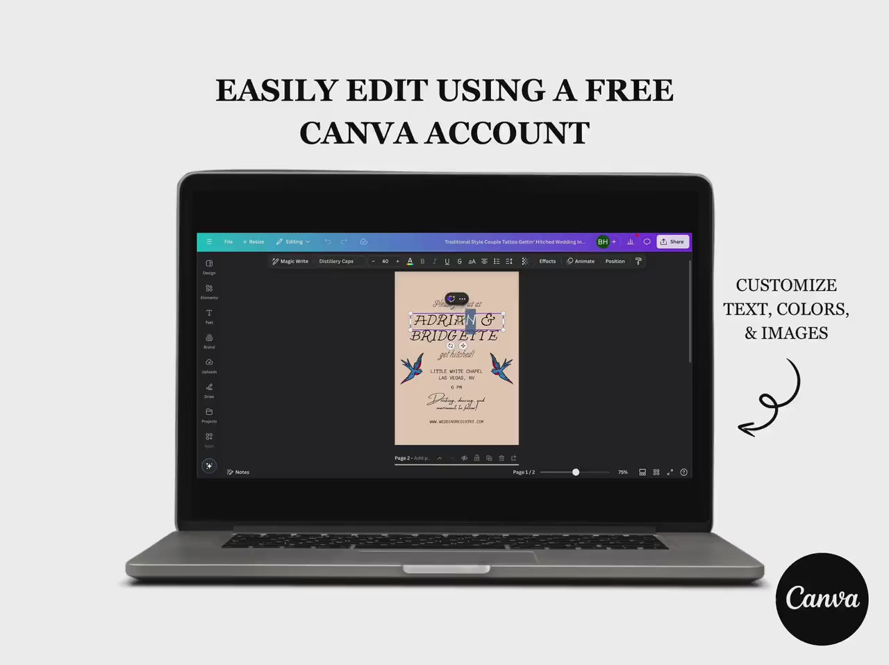 Wedding Invitation Traditional Tattoo Wedding Old School Tattoo Rock N Roll Vintage Wedding Stationery Tattoo Rockabilly Custom Invite