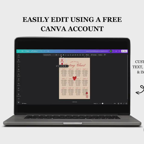 Lucky in Love Wedding Seating Chart Template Vegas Wedding Vintage Wedding Editorial Wedding Display Sign Printable Digital Download Custom